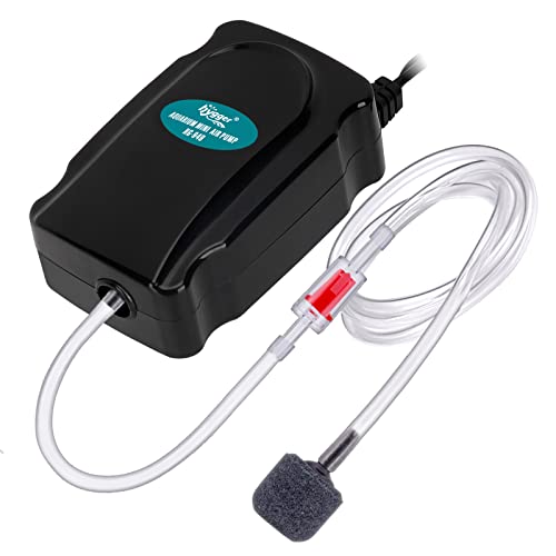hygger Mini Aquarium Air Pump Kit Small Fish Tank Air Pump 1W for 2-20 Gallon Fish Bowl with Air Tube Air Bubbler Stone Check Valve
