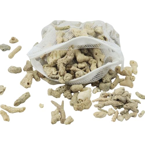 500g/1.1lb Crushed Coral for Freshwater Aquarium, Pond Filter Aquarium Filter Media to Raise ph, Reusable Aquarium Filter, Fish Tank Coral Stones