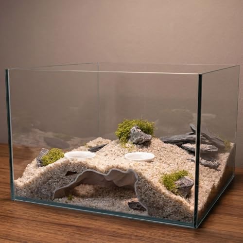Double-Holed Tunnel Aquarium Cave, 3D Print Fish Hideout for Aquarium Fish Tank Decor, for Viewing Shrimp, Betta Fish, Corydora, Catfish, Pleco (Black) - color: Black