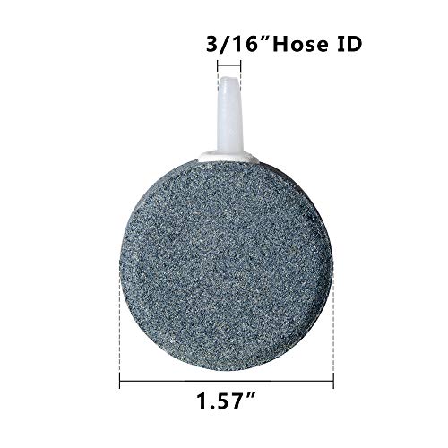 1.6 Inch Updated Crazy Air Mineral Ball Stone Cylinder Bubbler Plus Diffuser Aquarium Fish Tank Hydroponics Pump Airstones Diffuser 3/16" 5/16" Hose ID - size: 1.6"
