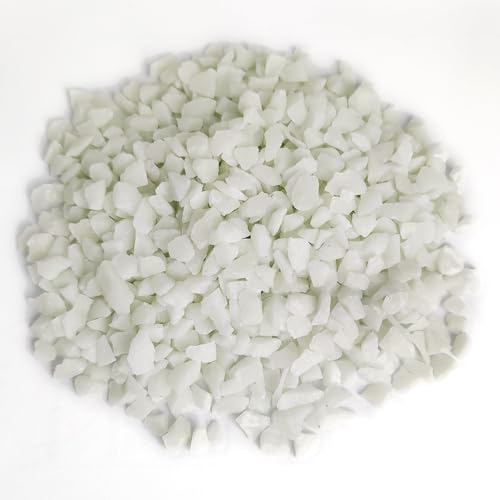 HappyFiller Blue Glow in the Dark Crushed Sand Broken Glass Pieces Crush Terrarium Rocks Stones for Home Centerpieces,Crafts,Resin Arts,Plants Decoration,Vase Fillers,Candle Holder Decor,1.3 LB - color: Blue Glow