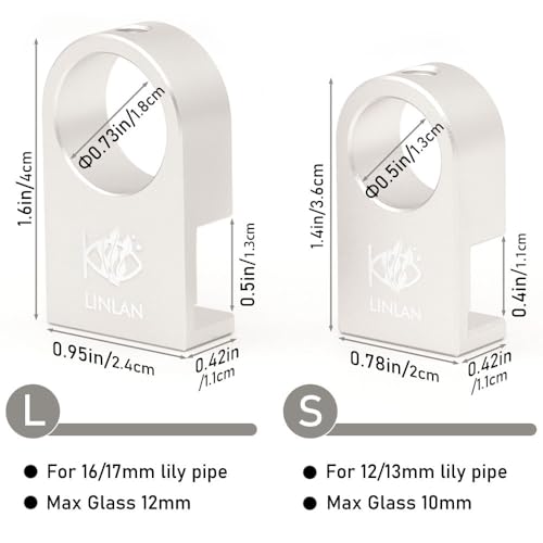 LINLAN Aluminum Alloy Aquarium Clamp with Anti-Overflow Groove for Filter Inlet and Outlet Pipes in 16/22mm (5/8" i.d.) Rimless Aquariums - size: for 16/17mm Lily Pipes-2PCS
