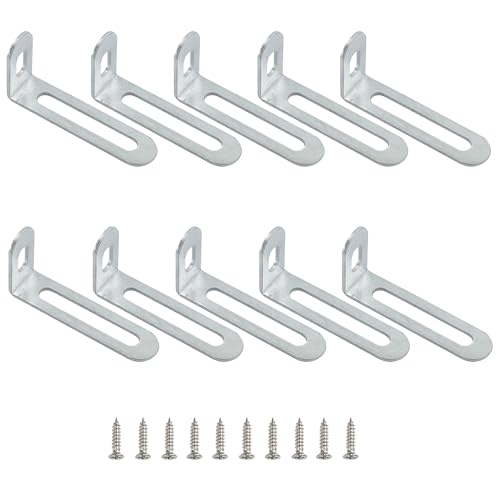 2"x1"x0.5"Adjustable Right Angle Brackets Metal L Bracket Heavy Duty 90 Degree Corner Fastener L-Shape Corner Brace Support Silver Shelf Bracket , 10Pcs - size: 2"x1", style: SILVER/10PCS