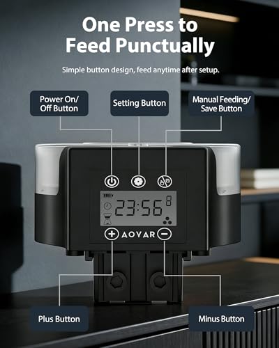 Automatic Fish Feeder Dispenser for Aquarium: Auto Precision Food Feeding 300ml Large Capacity for Powder Flakes Pellet, Battery Feeders Timer for Small Tank Turtle Betta Koi Vacation Weekend Day - size: CY-059F