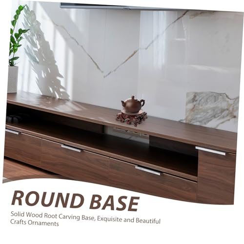 Ciieeo Small Wooden Display Base for Teapot Decor Wooden Stand Versatile Wood Pedestal for Storage Showcase for Home Office Desk Decor