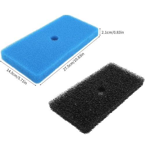 2PCS Pond Replacement Filter Pad 52231 10.63x5.1x0.82in Compatible with Thick Fine Sponge Filter Media 52229 Filter Box Black Blue