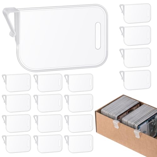 Chunful 20 Pcs Card Box Dividers, PP Trading Card Dividers Clip Storage Separator Clips the Cardboard Side Wall for Sports Baseball Cards Organizer for Collector (Clear) - color: Clear