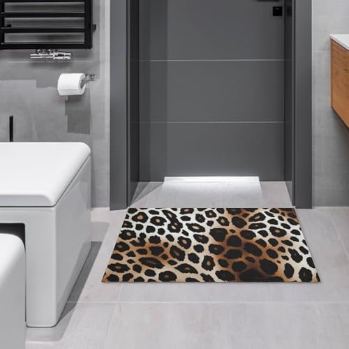 Outdoor Door Mat 15.7" X 23.6" Non-Slip Doormat Leopard Print Front Door Mats Quick Dry Welcome Mats for Outdoor Indoor Entrance Mat Home Decor Floor Mats for Patio - color: Leopard Print