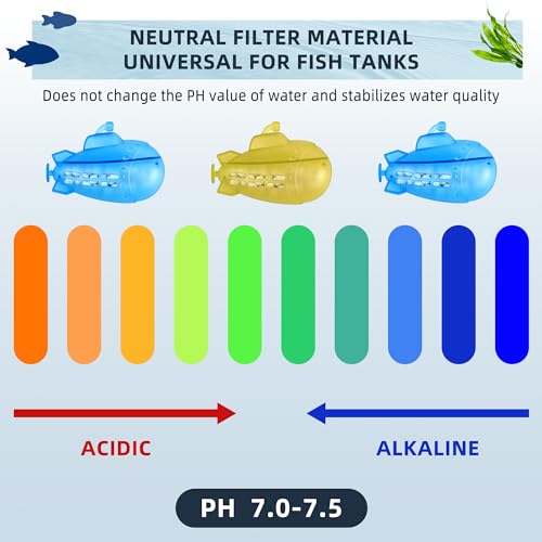 AMI PARTS Humidifier Tank Cleaner Adorable Submarine, Silver Ion Filter Ball Purifie Water Soften Hard Water for Most Humidifiers and Fish Tank 18-Pack (Blue& Yellow) - color: Blue+yellow