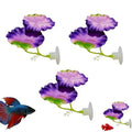 Fish Leaf Pad Simulating for Betta, Natural Resting Leaf Pad for Aquarium, Betta Fish Pad with Suction Cup, Artificial Silk Plant Leaf for Spawning Grounds, Breeding, Resting, Hiding (Purple 3 Pcs)