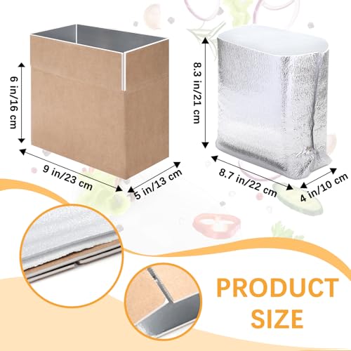 Double Insulated Shipping Boxes,10 Pack Cold Shipping Boxes with Aluminum Foil Insulated Bag,Small Mailing Box Styrofoam Box for Shipping Frozen Food,Mailing,Packing,Moving,9" x 6" x 5"