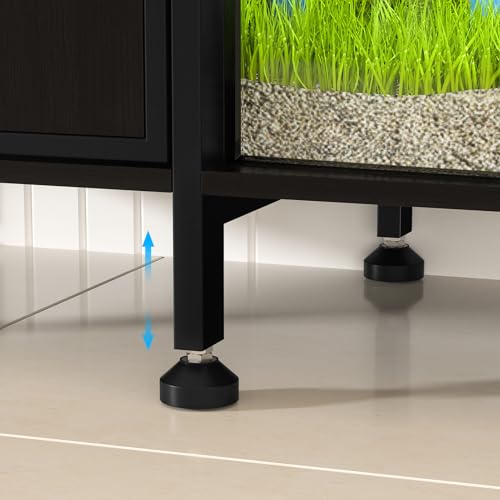 YOXIER 55-75 Gallon Fish Tank Stand,Aquarium Stand with Power Outlets and Cabinet,Heavy Duty Wood Aquarium Stand with Cabinet for Fish Tank Accessories Storage US Fast Arrive