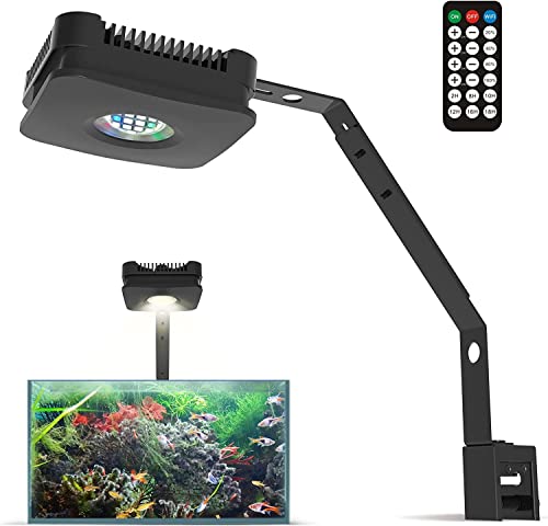 Lominie LED Aquarium Light, Full Spectrum Fish Tank Light, Clip on Freshwater Planted Light Adjustable Gooseneck for Freshwater Coral Fish Tanks, Dimmable Nano Refugium Tank Light Supports Remote Wifi - size: P30 Freshwater