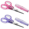 PAFASON Small Craft Scissors Set Straight Precision Fine Tip All Purpose for Scrapbooking Quilting Sewing Knitting Embroidery Cross Stitch Crochet Thread Yarn Paper Fabric Detail Cutting, Safety Case - style: American