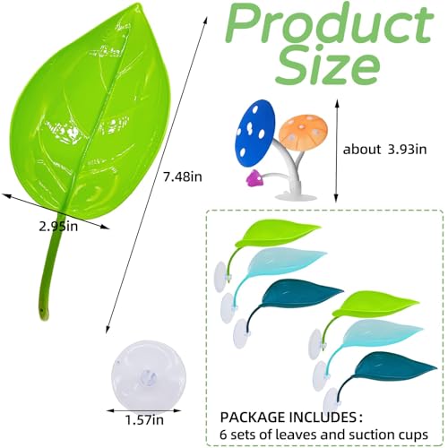 7PCS Betta Fish Hammock, Large Betta Bed Leaf -Resting Spot Leaves,Fish Colourful Breeding pad Toys Set Fish Tank Mushroom Decorations Aquarium Ornament accessorie