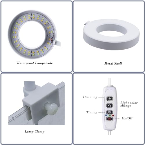 Upgraded Aquarium Light with Timer Clip On Fish Tank LED Light Small USB Light Dimmer Multi-Color White+Warm Yellow+Yellow 1 to 5 Gal (Adapter NOT Included) - size: White-Dimmer+Timer