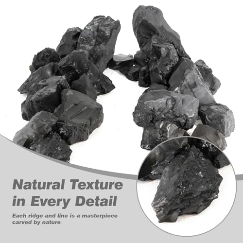 Unocho Aquarium Stone Fish Tank Rocks 5lb Natural Rocks for Aquariums Aquascaping Landscaping Model Tank Decoration Vivariums Paludarium Miniature and Fairy Garden(3"-6"-4pcs) - size: 5LB(4pcs)3-6in.