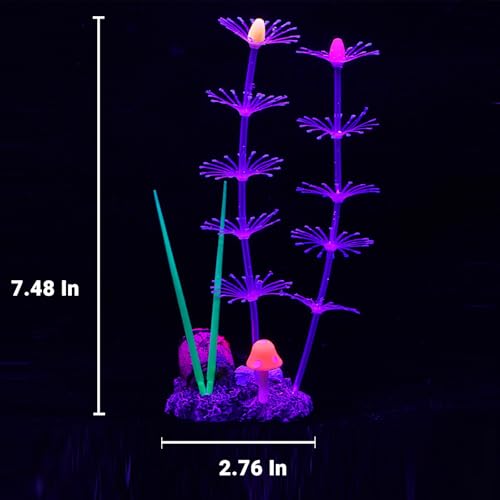 Soft Silicone long Coral Decor with Dynamic Swaying Motion, Weighted Base Aquarium Ornament for Lifelike Reef Aesthetic in Freshwater Saltwater Fish Tank, Safe Shelter for Invertebrates (Blue) - color: Blue