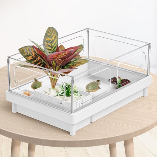 Moonorange Reptile Artificial Plants, Terrarium Plants Decorations Supplies, Aquarium Fish Tank Plant, Amphibian Habitat Hideout Tank Accessories(L Set-3pcs/D) - color: L Set-d