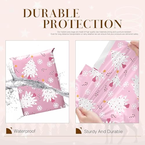 Metronic Poly Mailers 10x13 100pc, Small Shipping Bags for Clothes, Self- Seal Shipping Envelopes for Small Business,Waterproof Mailers Poly Bags Packaging Bags for Holiday Xmas, Pink Christmas Tree - color: Christmas Tree, size: 10x13 100pc
