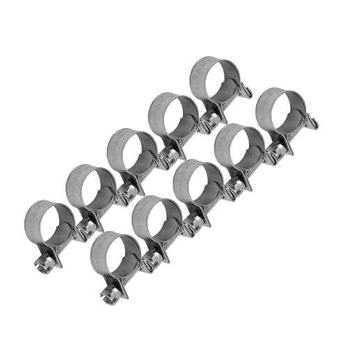10pcs Stainless Steel Hose Clamps – Adjustable 6-20mm Fuel Line Pipe Clips for Air, Water, Silicone & Fuel Hoses (13-15Mm) - size: 13-15Mm