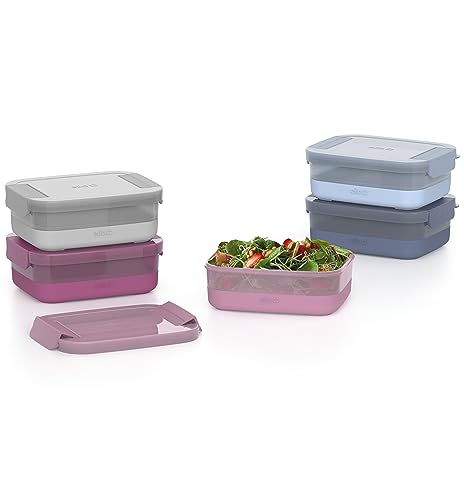 Ello Plastic Meal Prep Set BPA Free Plastic Food Storage Container with Silicone Boot and Airtight Lids, Dishwasher, Microwave, and Freezer Safe. - style: 3.7 Cup Meal Prep Elderberry
