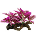 Fish Tank Decorations Aquarium Decor Ornaments Betta Pink Leaf pad Hammock Artificial Driftwood Goldfish Bowl Accessories (Hot Pink Set)