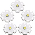 5Pcs 3W 6500K White 3535 SMD High Power LED Chip with Aluminum Plate 20mm Star PCB Base Heat Sink for Led Chip and Floodlight Replacement(60deg,White 6000K-8000K,DC 2.8-3.0V,700mA) - color: White6000-8000k&60deg