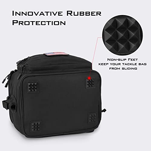 KastKing Karryall Fishing Tackle Bags with 4 * 3600 Tackle Trays - Saltwater & Freshwater Fishing Gear Storage - color: Black, size: Medium - 4*3600 Trays