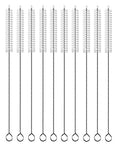 Long Straw Cleaner Brush Extend 10 inch, Wide 10mm diam Pipe Cleaners, Long Brush for Sippy Cup, Water Bottle and Tubes, Drinking Straw Cleaning Brush Set 10 Pack