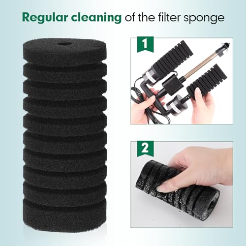 AQQA Replacement Aquarium Filter Sponge 4 Pack - size: S（replacement sponge)