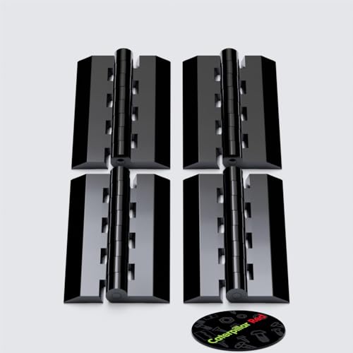 4X 75mm Black Acrylic Hinges. No Glue Required, Self Adhesive. Black Plastic Acrylic, 2 61/64-4 Pack-