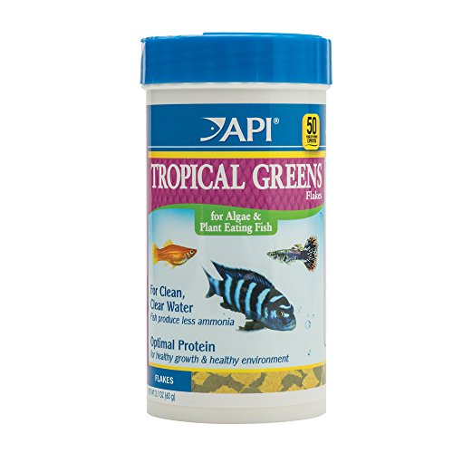 API TROPICAL GREENS FLAKES Tropical Fish Greens Flakes Fish Food 2.1-Ounce Container - size: 1 Count (Pack of 1), style: Tropical Greens
