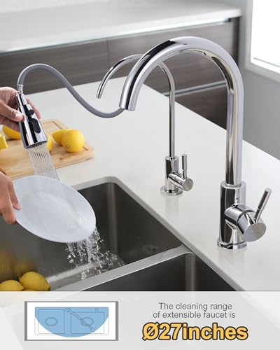 Kitchen Faucet and Water Filter Faucet Combo, WOWOW Stainless Steel Kitchen Sink Faucet with Drinking Water Faucet for Reverse Osmosis or Water Filtration System, Chrome - color: Chrome, style: Kitchen Faucet & Filter Faucet