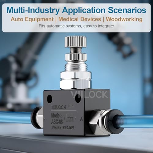 Pneumatic Air Flow Control Valve, PT1/8 Speed Regulating One-Way Throttle Valve ASC-06 - size: PT1/8