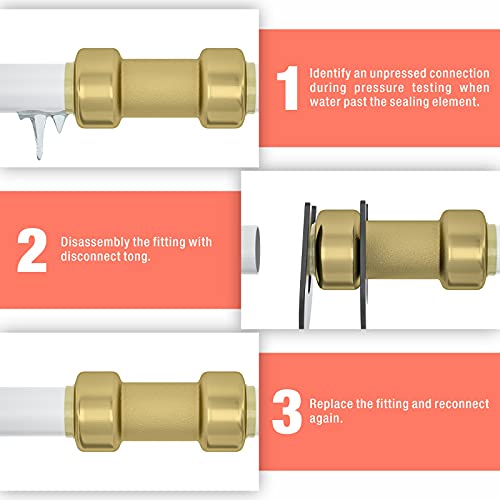 iCrimp Push-Fit Disconnect Tong Tool for Easily Removing Push-to-Connect Fittings(1/2-in, 3/4-in, 1-in), Multi-Sized Removal Tool For Push Fit Fittings