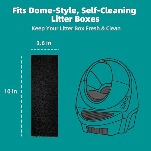 MEDUWEDU 9-Pack 3.6" x 10" Carbon Filter Pads for Automatic & Dome-Style Cat Litter Boxes – Activated Charcoal Liners for Odor Control - color: L3 Filters