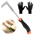 BokingOne Patio Crack Weeder Tool with Ergonomic Handle – Stainless Steel Weed Puller for Patio Sidewalk Driveway Cracks | Rust Resistant Dual-Material Gardening Tool - color: 13.7"silvery