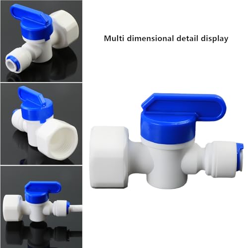 1/2"F to 1/4" Tube Push-Fit Ball Valve, 3 Pcs | Quick-connect adapter switch for RO reverse osmosis water filter systems, beverage dispensers & water purifiers. - size: 1/2"FPT to 1/4" QC Ball Valve