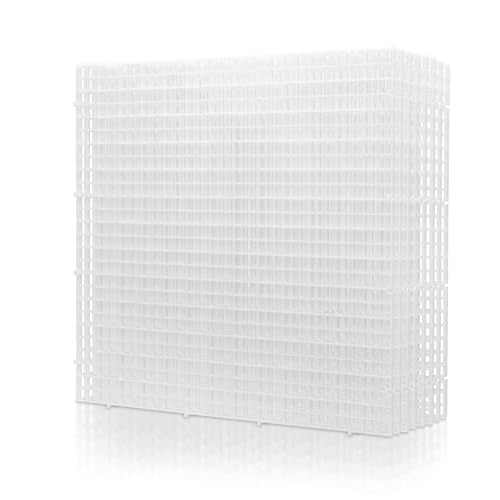 LINLAN 8 Pieces 11.8x11.8in (30X30cm) Aquarium Grid Plastic, Fish Tank Divider, Egg Crate for DIY Filtration and Bottom Protection in Aquascaping (White-No Accessories) - color: White, size: L