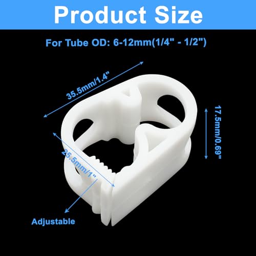 1/4" - 1/2" Plastic Tubing Clamps, 5 Pcs Adjustable Tube Clamp, Peg Tube Clip, Laboratory Pinch Valve Flow Control Hose Clamp for Control Wine, Beer Bottle and Infusion Bottle (White) - size: 1/4" - 1/2"