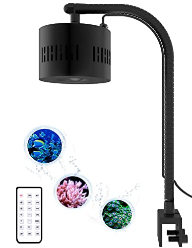 Lominie Aquarium LED Light, Reef Coral Light Saltwater Aquarium Light Full Spectrum with Remote Control Gooseneck for 10 Gallon Fish Tank - color: A120 Saltwater