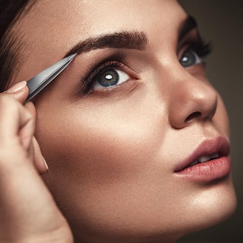Pointed Tweezers | High Carbon Stainless Steel Needle Nose | Fine Point Precision Hair Removal | Perfectly Aligned & Hand-Filed Sharp | Silver - color: Silver