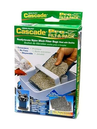 Penn-Plax Cascade Pro-Z Filt-A-Pack, 2 Pack - Zeolite Aquarium Canister Filter Media Bags - Pre-Bagged Nylon Mesh Replacement for Cascade Systems, Freshwater & Saltwater Tanks - 8 Ounce - size: Cascade Zeolite 8oz
