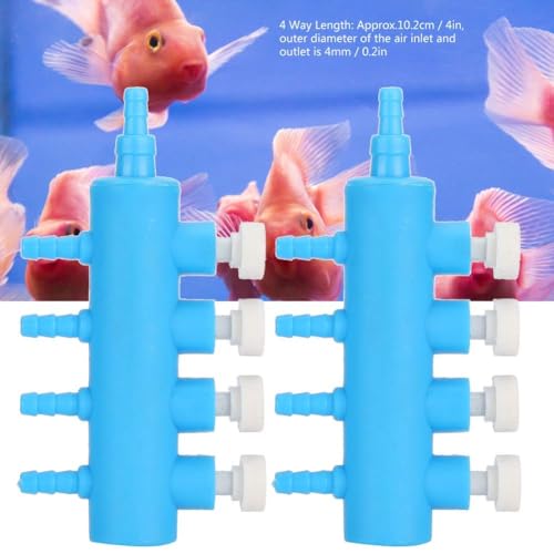 Aquarium Air Control Splitter Valve, 4 Way Connector Distributor for Fish Tank with 6 Way Length, Suitable for 4mm Air Tube, Easy to Use and Widely Used, Made of Plastic - color: 4 Way