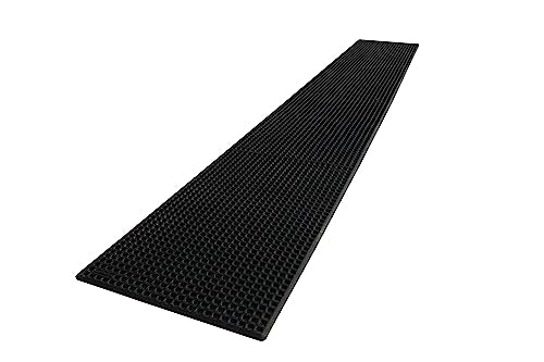 Rhino Mats, K-Series Comfort Tract Anti-Fatigue Drain-Thru Beveled Floor Mat, Drainage Non-Slip Grease-Resistance for Kitchen, Restaurant, Pool, Gym, Bar or Patio (Black, 3' x 20' x 0.5") - size: 3' x 20' x 0.5" Black