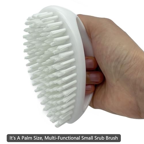Scrub Brush for Cleaning Scrubbing Heavy Duty Stiff Nylon Bristles Cleaning Brush Multi-Purpose, White & Small Size - color: White