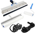 Self-Levelling Cement Tool Kit,Spike Roller for Self Leveling Cement,Epoxy Floor Tools,Roller Brush,Floor Construction Roller Spiked Shoes,Stainless Steel Scraper Self-Leveling Rake(Blue)