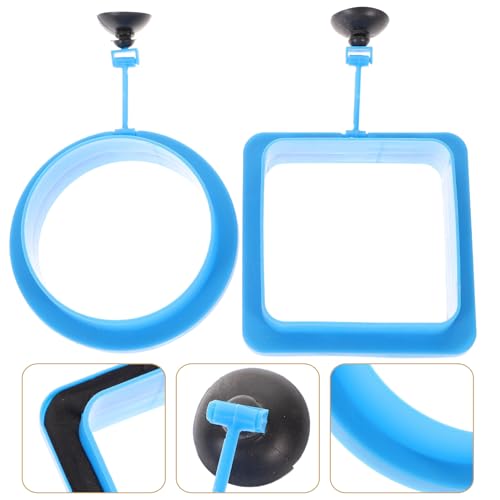 2pcs Reusable Plastic Fish Feeding Rings Aquarium Feeding Circles Floating Fish Feeder for Tank Tropical Food Retaining Ring Aquarium Accessory