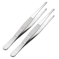 uxcell 2 Pcs 5.5-Inch Stainless Steel Straight Blunt Tweezers with Serrated Tip Polish - size: 5.5 inch
